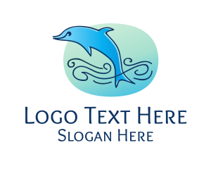 Sea Creature - Ocean Sea Dolphin logo design