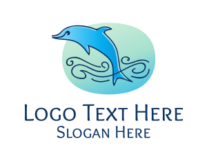 Fins - Ocean Sea Dolphin logo design