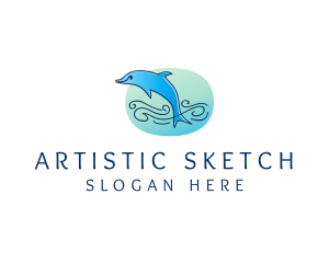 Marine Ocean Dolphin  logo design