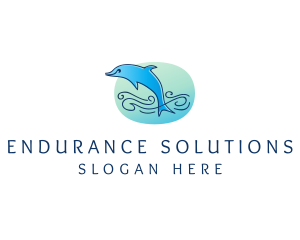 Marine Ocean Dolphin  logo design