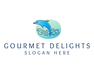 Marine Ocean Dolphin  logo design