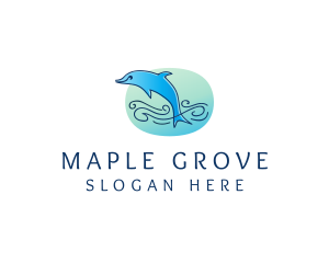 Marine Ocean Dolphin  logo design