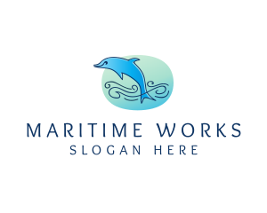 Marine Ocean Dolphin  logo design