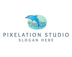 Marine Ocean Dolphin  logo design