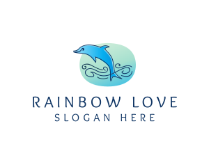 Marine Ocean Dolphin  logo design