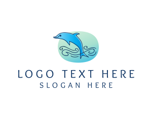 Waterpark - Marine Ocean Dolphin logo design