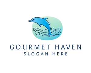 Marine Ocean Dolphin  logo design