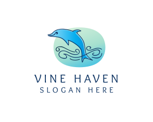 Marine Ocean Dolphin  logo design