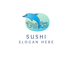 Marine Ocean Dolphin  logo design