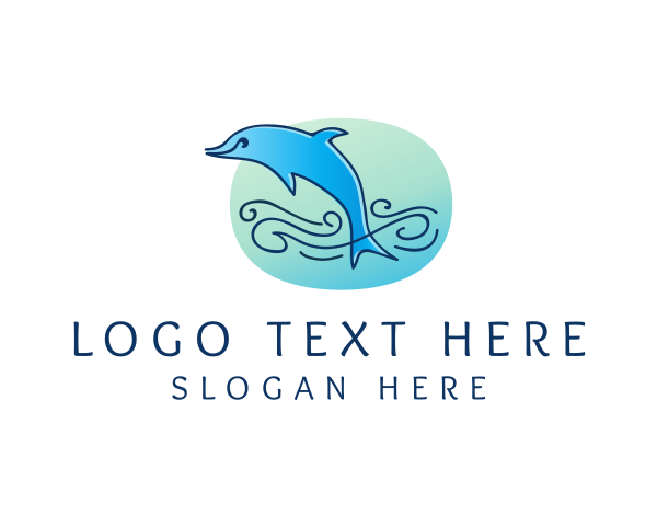 Sea Creature - Marine Ocean Dolphin logo design