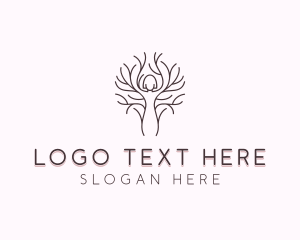 Yoga - Tree Woman Beauty logo design