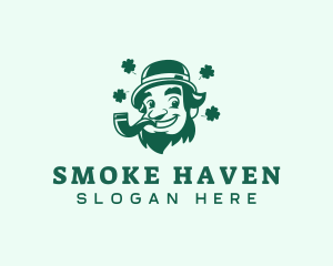 Leprechaun Smoking Charm logo design