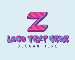 Candy - Pop Graffiti Art Letter Z logo design