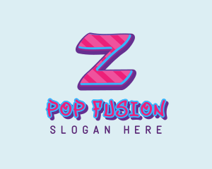 Pop - Pop Graffiti Art Letter Z logo design