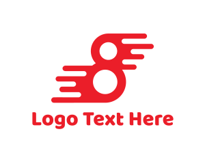 Quick - Red Fast Number 8 logo design