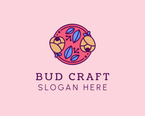 Bud - Circle Flower Leaf logo design