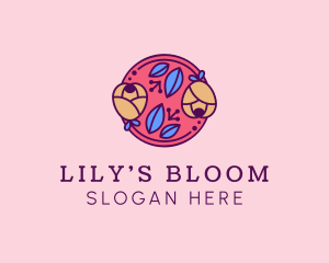 Lily - Circle Flower Leaf logo design