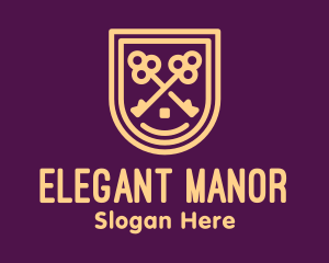 Manor - Real Estate Mansion Badge logo design