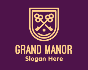 Real Estate Mansion Badge logo design