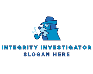 Smoking Dog Detective logo design