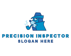 Inspector - Smoking Dog Detective logo design