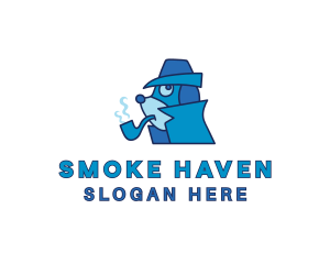 Smoking Dog Detective logo design