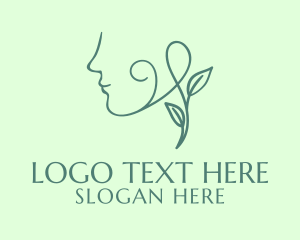 Beautiful Green Face  Logo