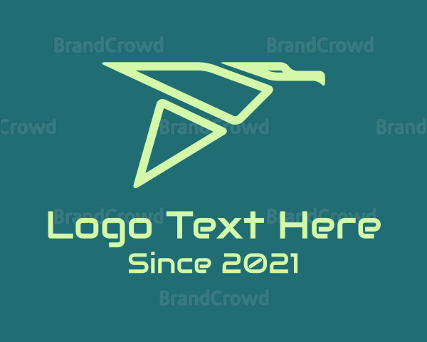 Green Geometric Bird Logo