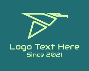 Flight - Green Geometric Bird logo design