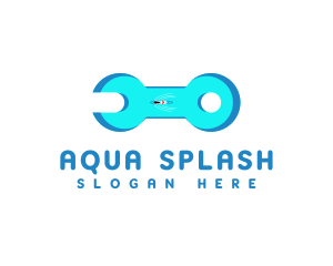 Swimming Pool Wrench logo design