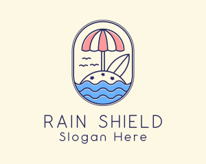 Island Resort Umbrella logo design