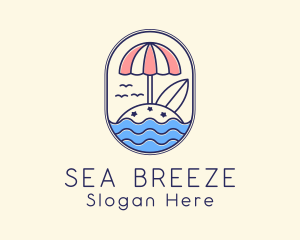 Coastline - Island Resort Umbrella logo design