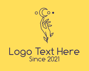 Minimalist - Minimalist Astrology Moon Hand logo design