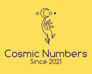 Numerology - Minimalist Astrology Moon Hand logo design