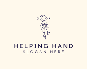 Hand - Astrology Moon Hand logo design