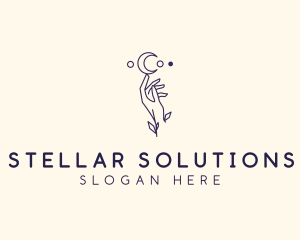 Astrology Moon Hand logo design