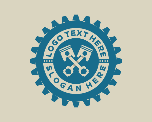 Fix - Gear Piston Mechanic Badge logo design