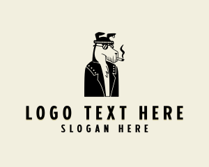 Gangster - Smoking Dog Pet logo design