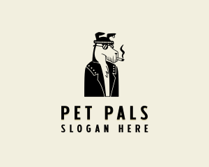 Smoking Dog Pet logo design