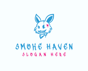 Smoking Rabbit Mural logo design