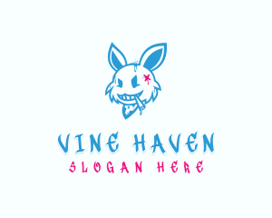 Smoking Rabbit Mural logo design