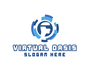 Vr - VR Goggles Man logo design