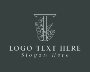 Farm - Floral Tropical Letter T logo design