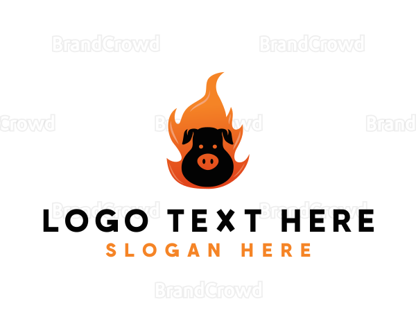 Grill BBQ Flame Logo