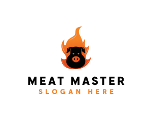 Grill BBQ Flame logo design