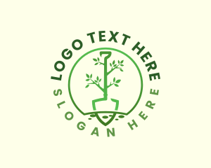 Eco - Shovel Tree Farmer logo design