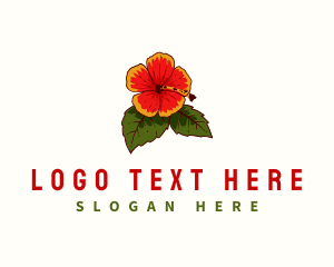 Map - Hawaii State Flower Hibiscus logo design