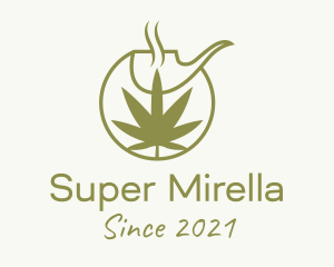 Natural - Marijuana Pipe Smoke logo design