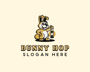 Lamp Bunny Camper logo design