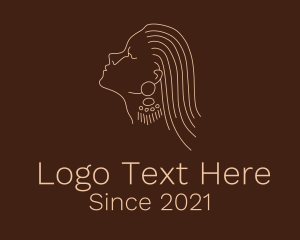 Beige - Woman Fashion Earring logo design